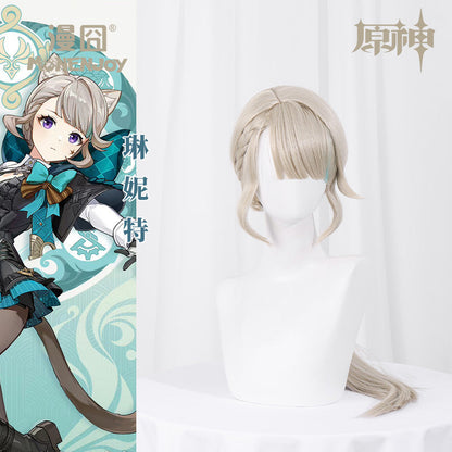 Pré-vente Genshin Impact Lynette Silver Side Braid Long Cosplay Perruque ON1020