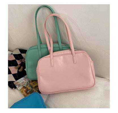 Leather Bag Color Tote Shoulder Bag - Heartzcore