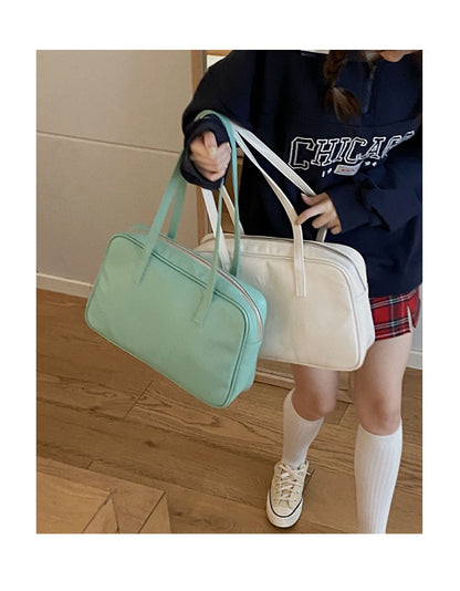 Leather Bag Color Tote Shoulder Bag - Heartzcore