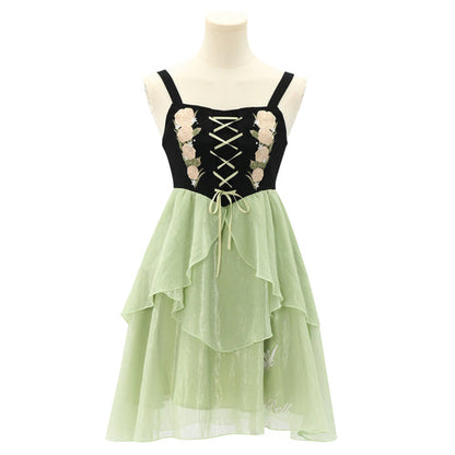 Spring Lovely Flower Girl Green Dress ON622