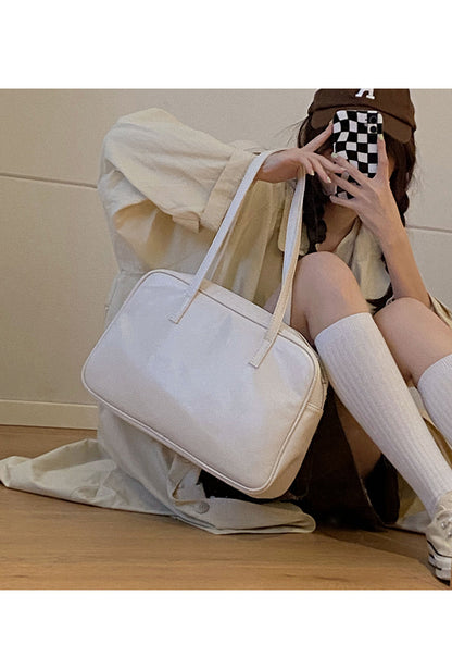 Leather Bag Color Tote Shoulder Bag - Heartzcore