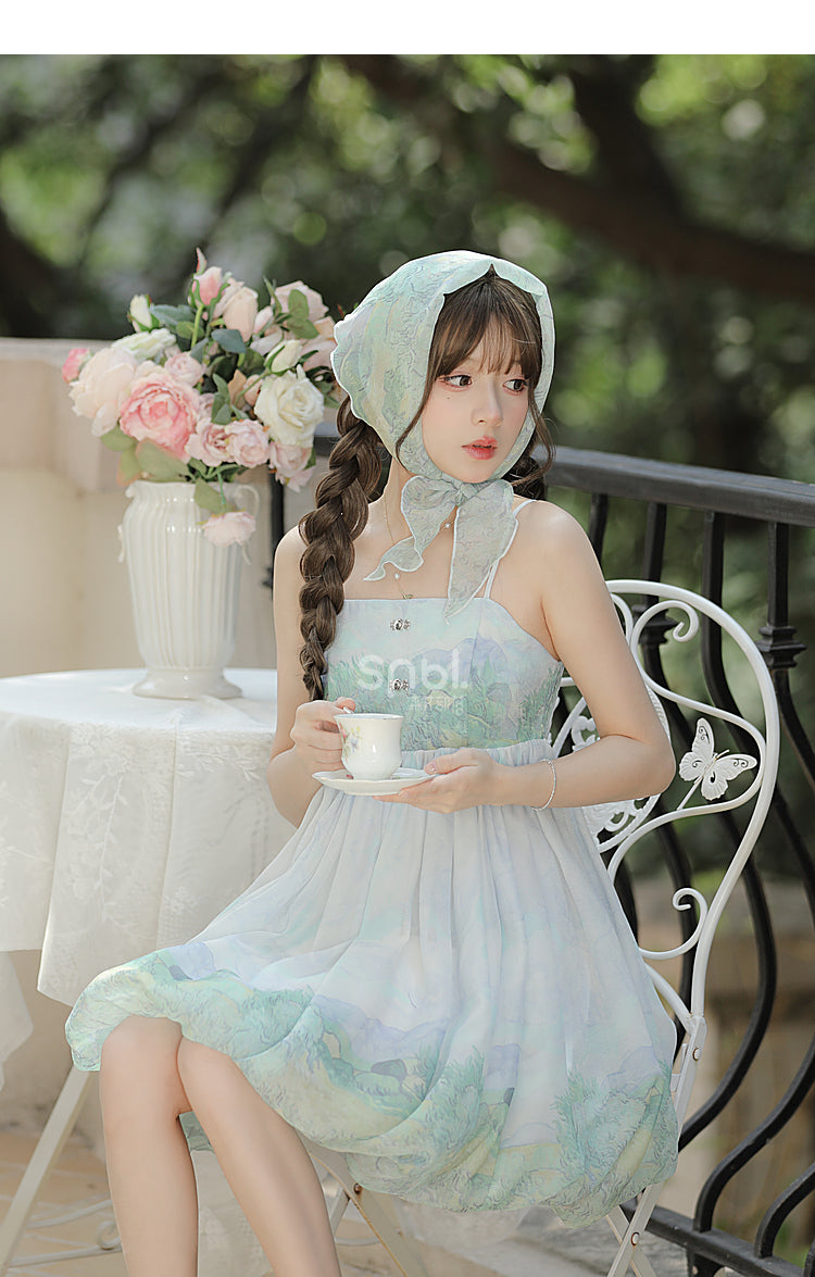 Alice Sweet Soft Green Summer Gradient Dress ON631