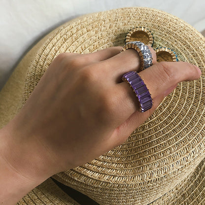 Bindi Baguette Eternity Band 925 Ring LIN40 - mkkawaiishop