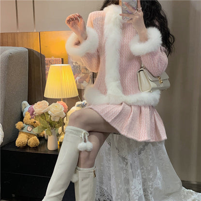 Costume d'hiver classique rose