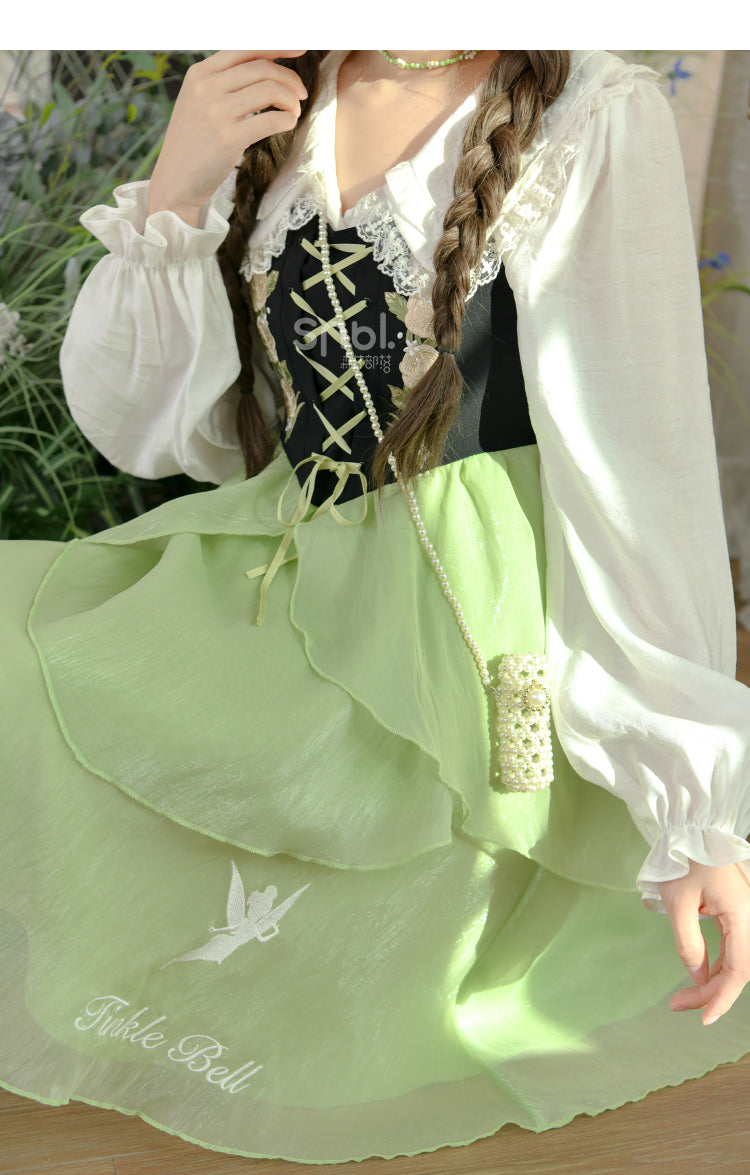 Spring Lovely Flower Girl Green Dress ON622