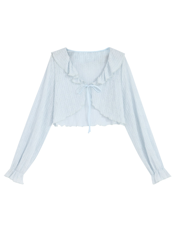 Cute Soft Girl Sky Blue Spring Cardigan ON626