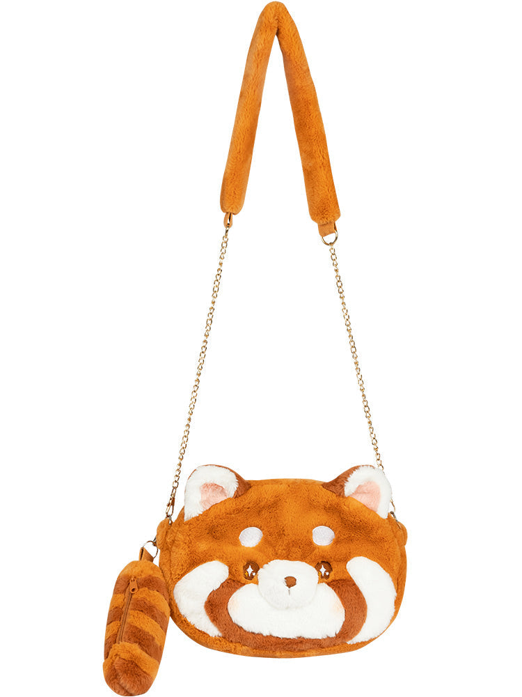 Sac à bandoulière en peluche panda roux kawaii 