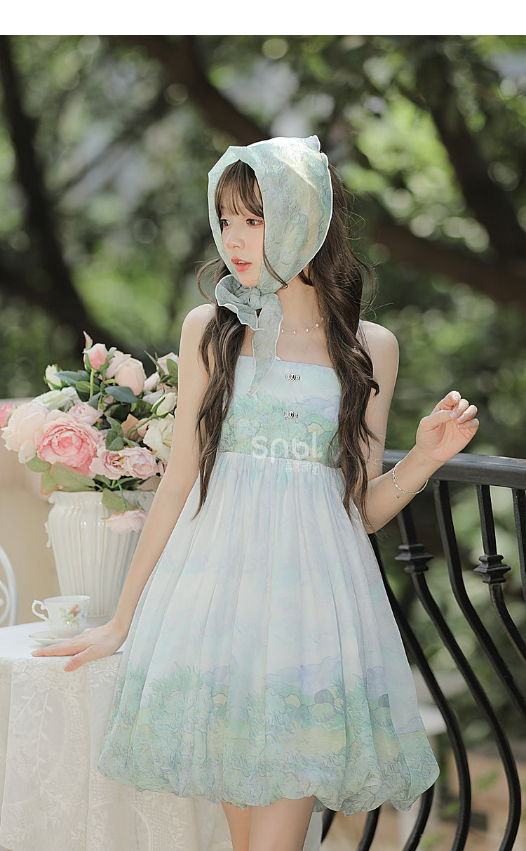 Alice Sweet Soft Green Summer Gradient Dress ON631