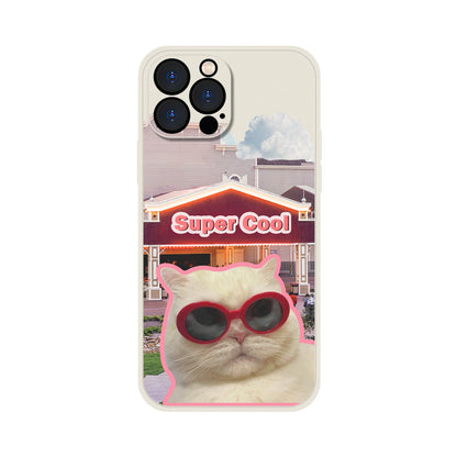 Étui de téléphone pour chat et chien avec lunettes de soleil 