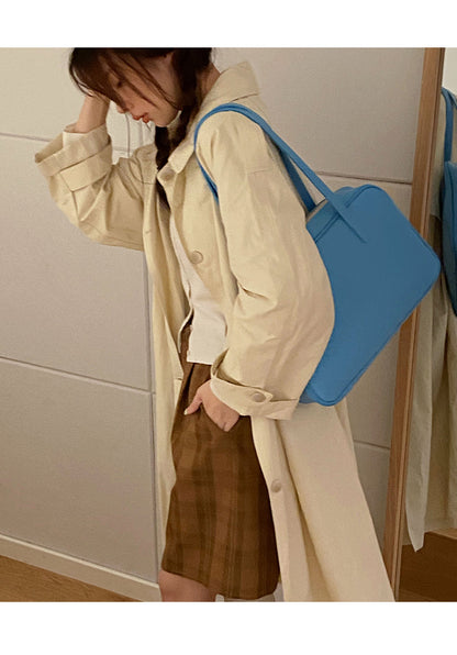 Leather Bag Color Tote Shoulder Bag - Heartzcore