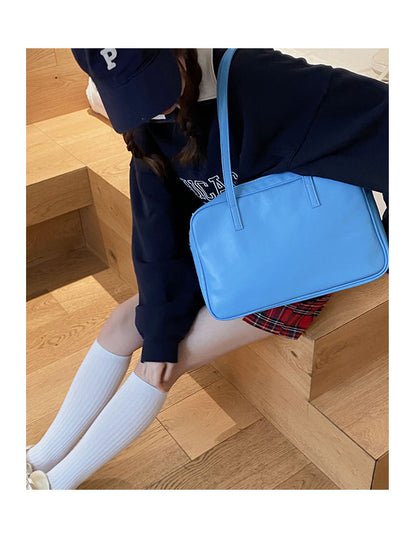 Leather Bag Color Tote Shoulder Bag - Heartzcore