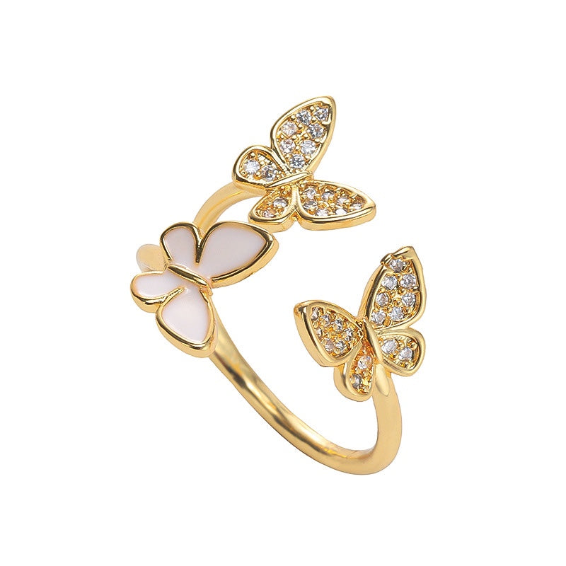 Bella Butterfly Gem Ring LIN11 - mkkawaiishop