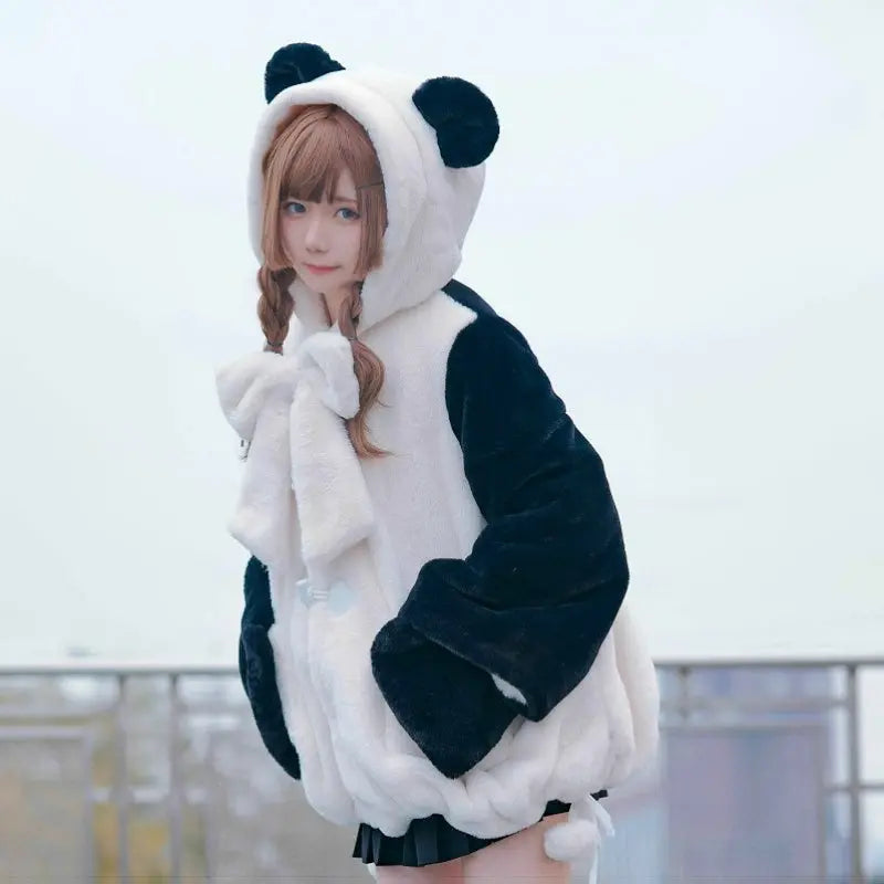 Kawaii Aesthetic Y2K Cute Fairy Panda Plush Coat MK Kawaii Store