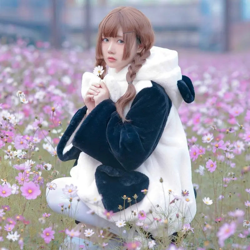 Kawaii Aesthetic Y2K Cute Fairy Panda Plush Coat MK Kawaii Store