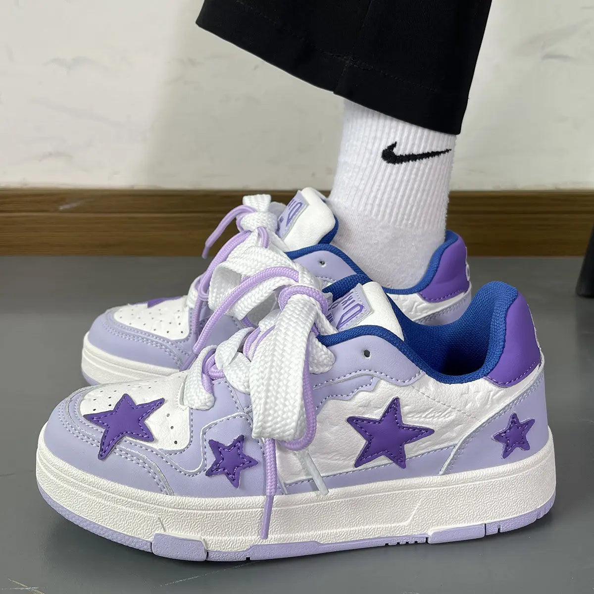 Kawaii Aesthetic Y2K Cute Fairy Purple Dopamine Star Sneakers Shoes MK Kawaii Store