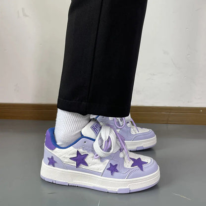 Kawaii Aesthetic Y2K Cute Fairy Purple Dopamine Star Sneakers Shoes MK Kawaii Store