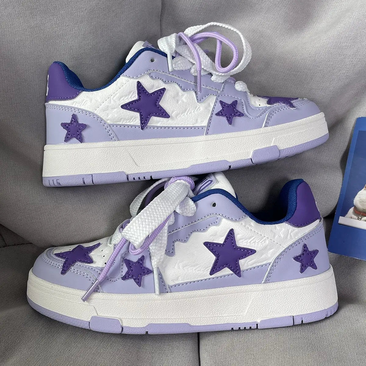 Kawaii Aesthetic Y2K Cute Fairy Purple Dopamine Star Sneakers Shoes MK Kawaii Store