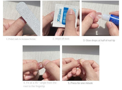 【Customize-made for 35 Days】Pretty Pink Star Heart Diamond Nails - Heartzcore