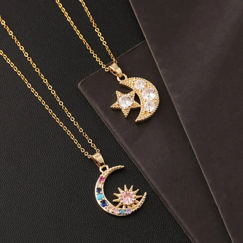 Kawaii Aesthetic Y2K Cute Fairy Sun Star Moon Necklace MK Kawaii Store