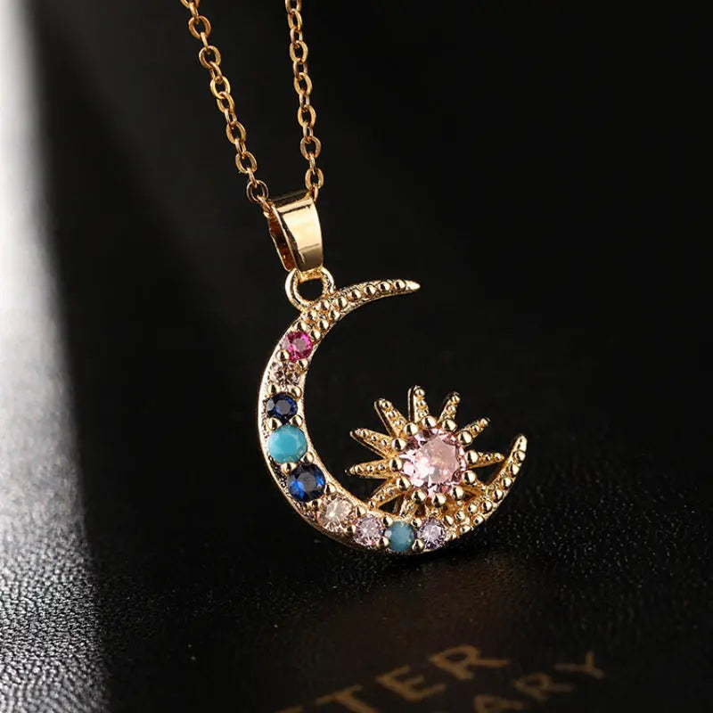 Kawaii Aesthetic Y2K Cute Fairy Sun Star Moon Necklace MK Kawaii Store