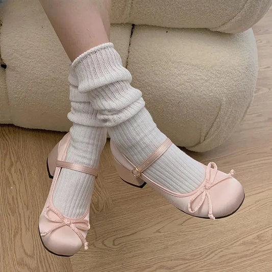 Kawaii Aesthetic Y2K Cute Fairy Sweet Ballet Bow Shoes MK Kawaii Store