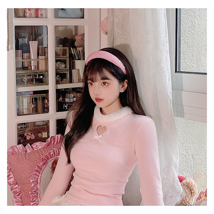 Robe mini sexy pastel à motif cœur doux MK18733