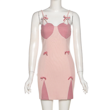 Robe mini sexy pastel à motif cœur doux MK18733