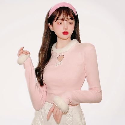 Robe mini sexy pastel à motif cœur doux MK18733