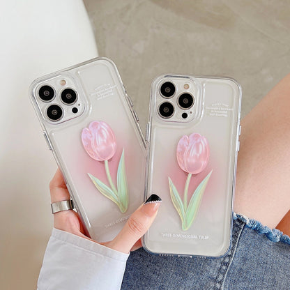 Pink Tulip Flower Phone Cases For iPhone 11 iPhone 13 Pro Max iPhone 12 Pro Max iPhone 7Plus iPhone xr LIN82 - mkkawaiishop