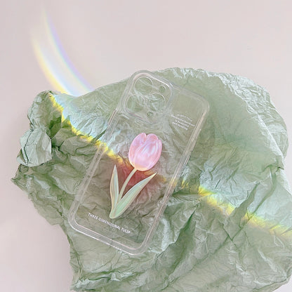 Pink Tulip Flower Phone Cases For iPhone 11 iPhone 13 Pro Max iPhone 12 Pro Max iPhone 7Plus iPhone xr LIN82 - mkkawaiishop