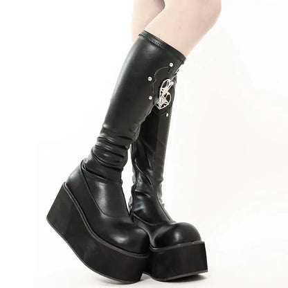 Kawaii Aesthetic Y2K Cute Fairy Trendy Elastic Devil Heart Boots ON1422 MK Kawaii Store