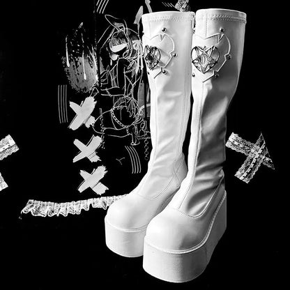 Kawaii Aesthetic Y2K Cute Fairy Trendy Elastic Devil Heart Boots ON1422 MK Kawaii Store