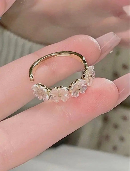 Kawaii Aesthetic Y2K Cute Fairy White Botanical Rings MK Kawaii Store