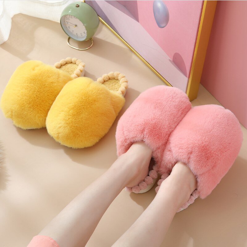 Kawaii Ball Plush Furry Homewear Slippers ME19 - mkkawaiishop