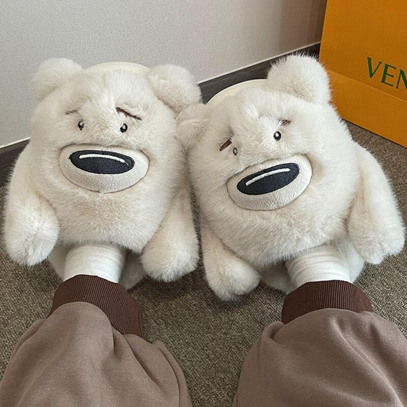 Kawaii Funny Bear Homewear Slippers ME21 - mkkawaiishop