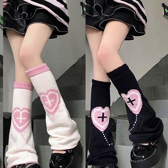 Pinky Goth Cross Girly Socks MK18699