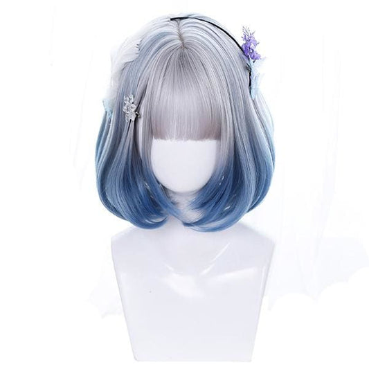 Angel Blue Silver Short Wig MK14942 - mkkawaiishop