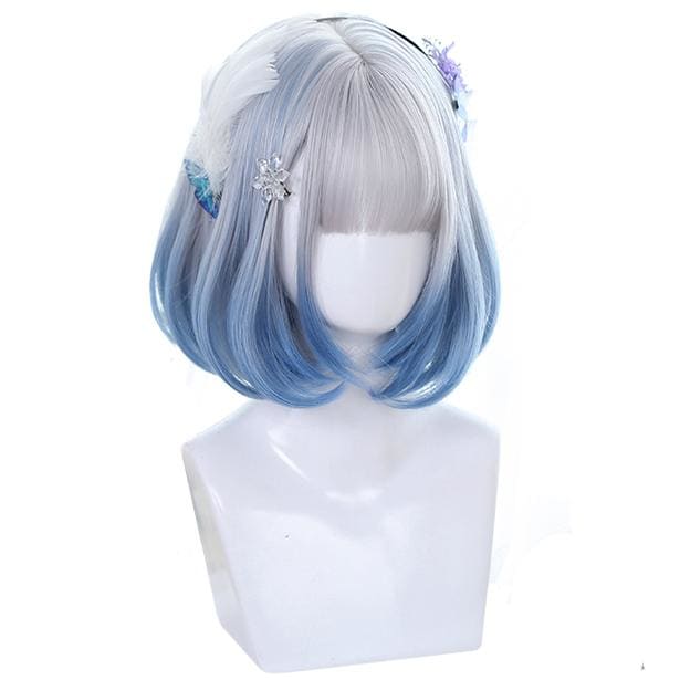 Angel Blue Silver Short Wig MK14942 - mkkawaiishop