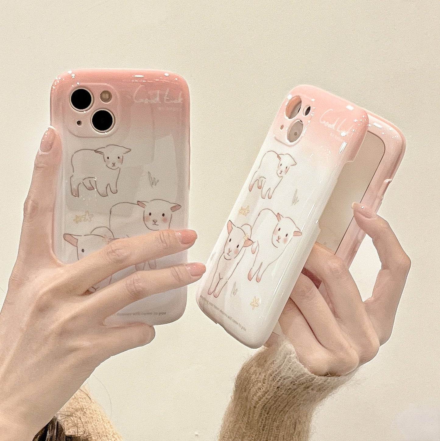 Coque iPhone souple motif mouton rose Kawaii - Heartzcore