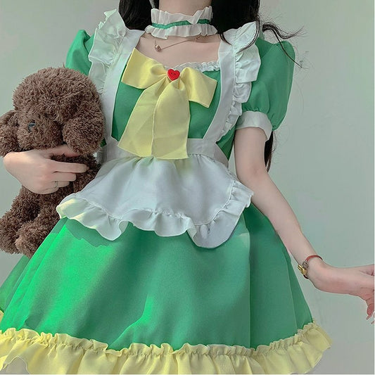 Robe de demoiselle d'honneur verte kawaii ON652