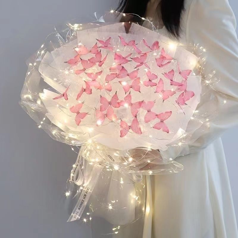 DIY Butterfly Wish you the best Flower Led Bouquet MK18440