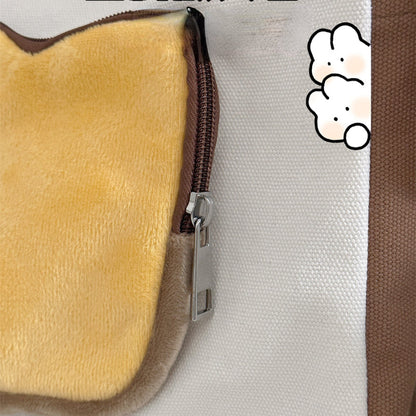 Sac à bandoulière blanc et marron avec joli visage ON675