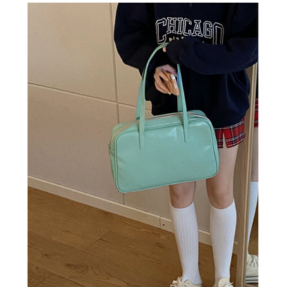 Leather Bag Color Tote Shoulder Bag - Heartzcore