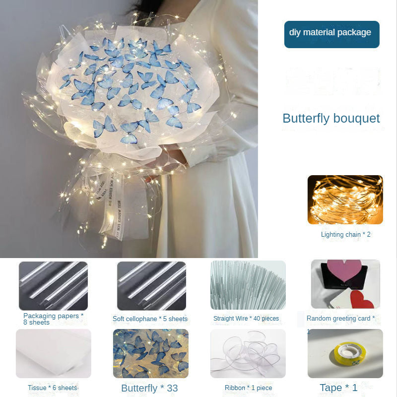 DIY Butterfly Wish you the best Flower Led Bouquet MK18440