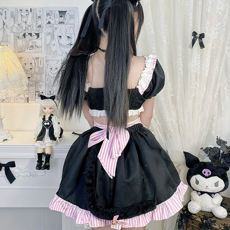 Lovely Sweet Girl Pink Cat Girl Maid Dress ON649