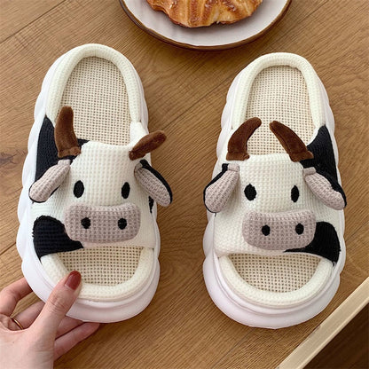 Cow Slippers For Home LIN77 - mkkawaiishop