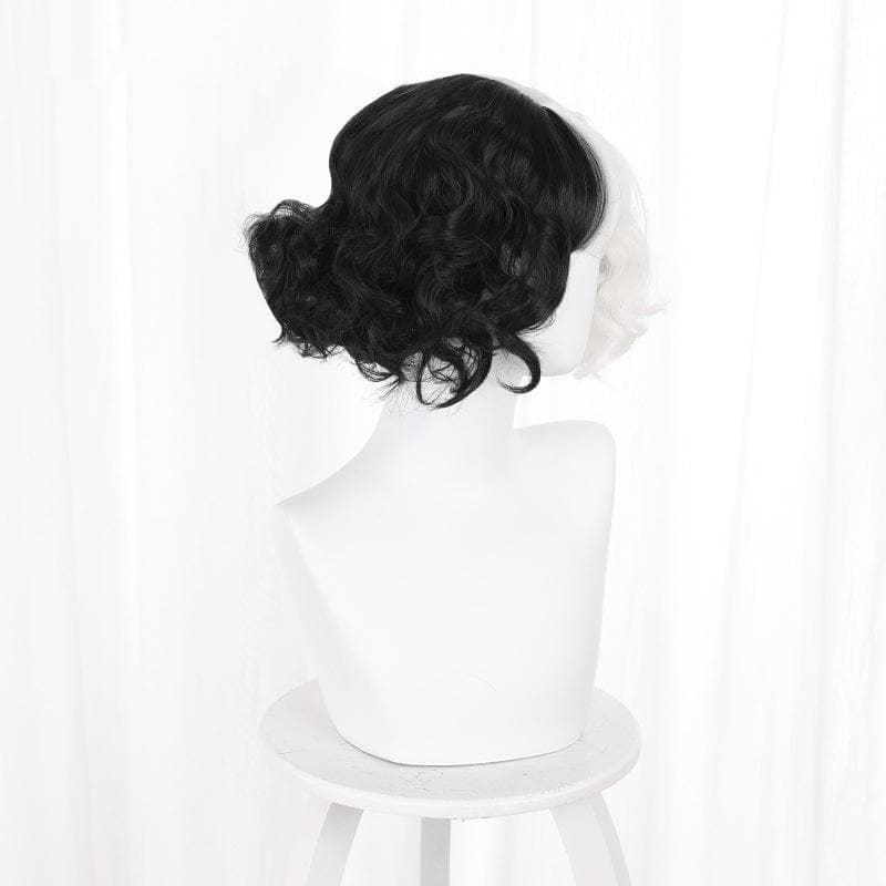 Black White Cruella de Vil Style Fashion eGirl Wig MK16262 - mkkawaiishop