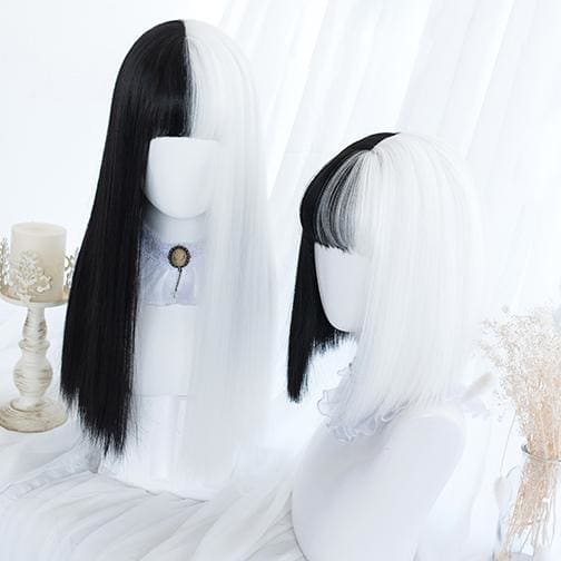 Black White Split Wig MK14966 - mkkawaiishop