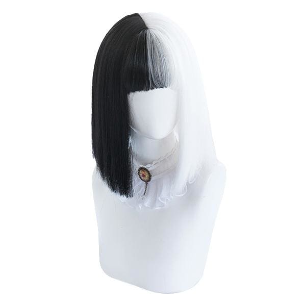 Black White Split Wig MK14966 - mkkawaiishop