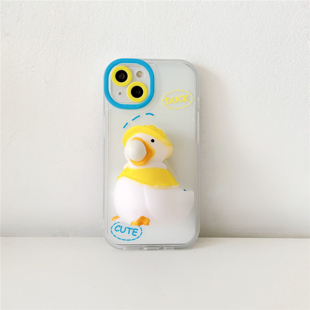 Coque de téléphone à motif de caneton décompressé mignon